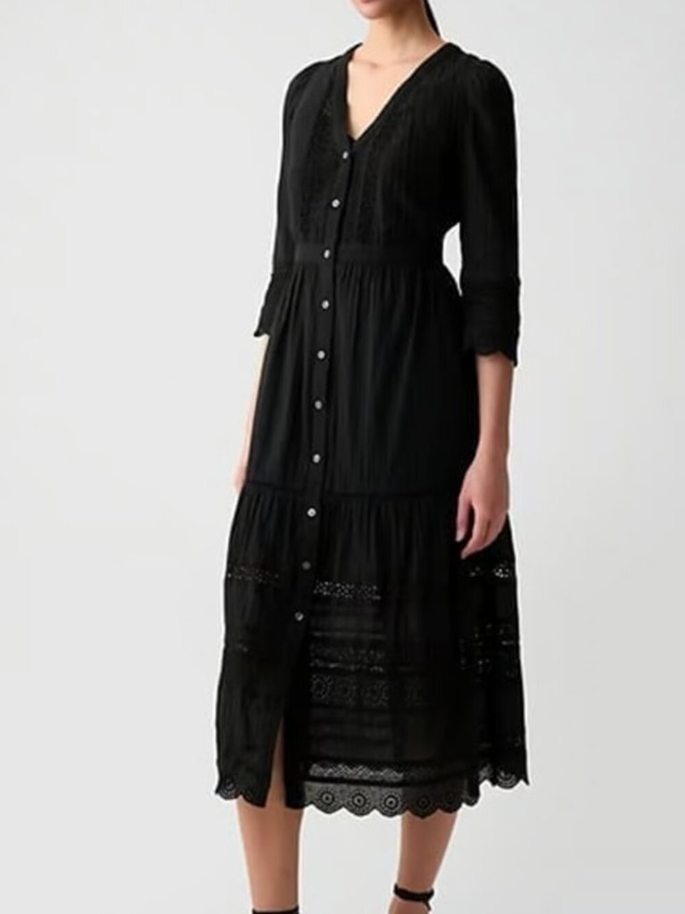 Gap - Black Lace Midi Dres, Size M (NWT)